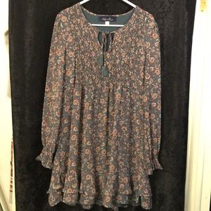 Blue Rain Floral Dress